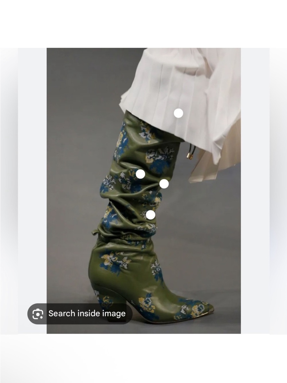 Tory Burch Green Floral Slouch Knee-High Women's Boot
